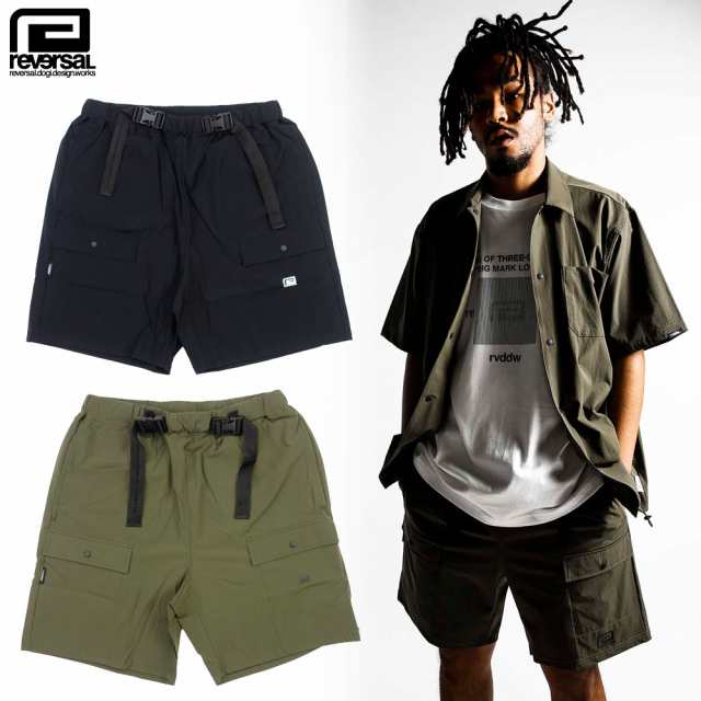 reversal リバーサル ハーフパンツ カーゴショーツ ドライ BLACK BELT 4WAY DRY CARGO SHORTS rv22ss502　ストリート スケーター メンズ