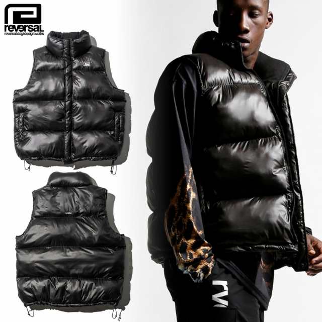 reversal リバーサル ベスト rvddw BLACK PUFFER VEST rv23aw301　中綿ベスト 軽量 保温性 防寒 ストリート メンズ カジュアル ファッシ