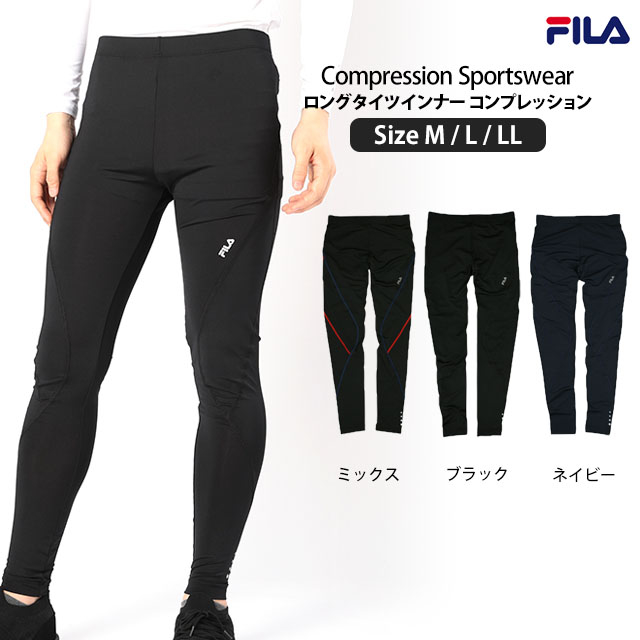 jump one✕FILA 　レギンス 34サイズ スポーツレギンス メンズ FILA(フィラ) ストレッチ ロングタイツ