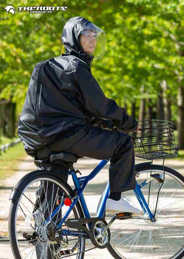 レインコート カッパ 上下 L バイク 自転車 防寒 雨 グレー レイン