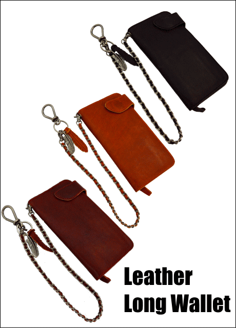 長財布 メンズ レディース チェーン付き レザー ロングウォレット チェーンウォレットの通販はau Wowma Voodoo Cats