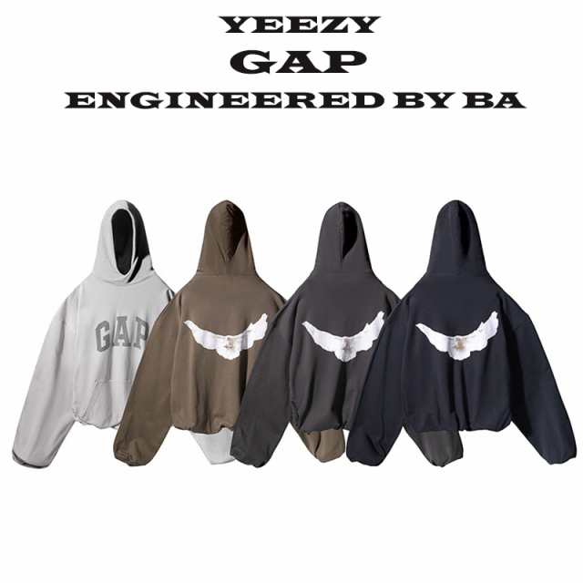 イージーギャップエンジニアードバイ YEEZY GAP ENGINEERED BY BA Dove Hoodie プルオーバーパーカー チャコールグレXライトブラウンXブラック [並行輸入品]の通販は