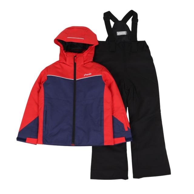 PHENIX(PHENIX)ジュニア ストレートラインスリーブス ツーピース 上下セット ESB242P83 RED(Jr)