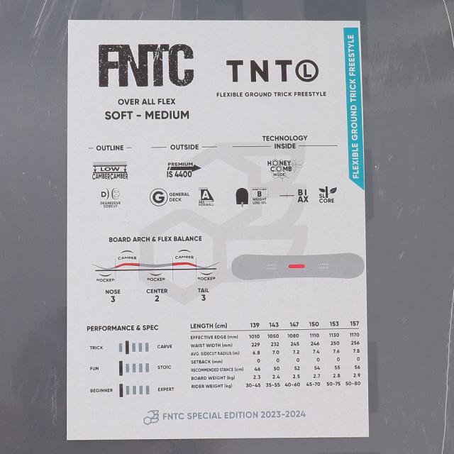 【ポイント5％！5/3 21:00〜22:59限定】エフエヌティシー(FNTC)スノーボード 板 FLEXIBLE GROUND TRICK FREESTYLE TNT L ダブ…_7