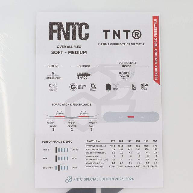 【ポイント5％！5/3 21:00〜22:59限定】エフエヌティシー(FNTC)スノーボード 板 FLEXIBLE GROUND TRICK FREESTYLE TNT R グラ…_7