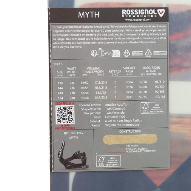 【ポイント5％！5/3 21:00〜22:59限定】ロシニョール(ROSSIGNOL)スノーボード板 24 MYTH REMN401(Men’s)_2