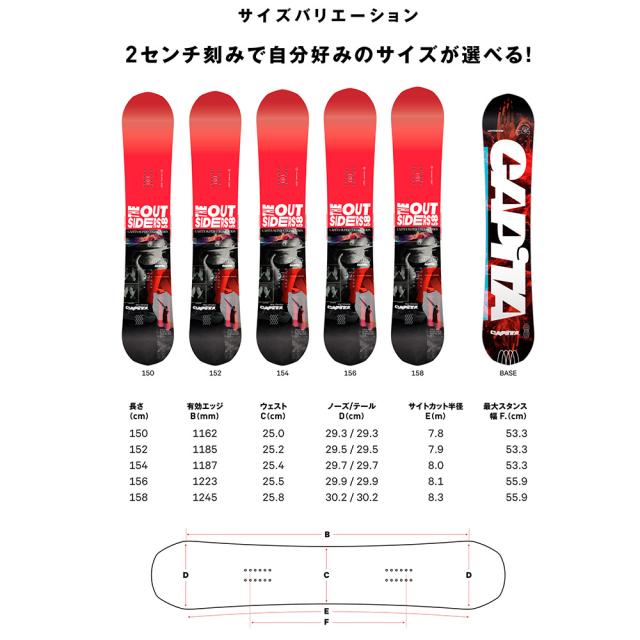 キャピタ(CAPITA)24-25モデル スノーボード板 25 THE OUTSIDERS