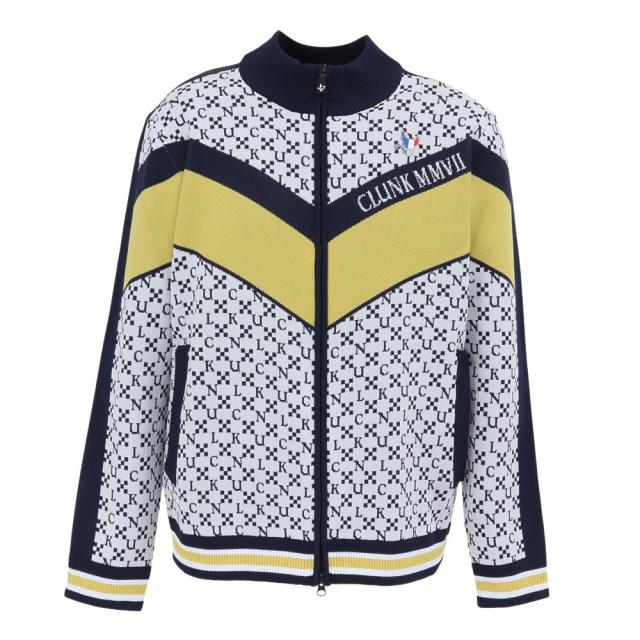 クランク(CLUNK)ゴルフウェア アウター 保温 ジャガードニットジャケット CL5STY50 WHT(Men’s)
