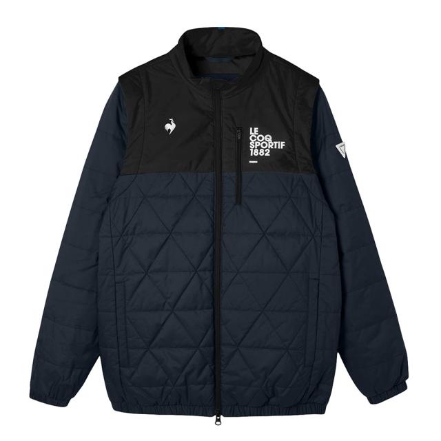 ルコックスポルティフ(lecoqsportif)ゴルフウェア アウター 蓄熱保温 防風 ヒートナビ 中綿2WAYブルゾン LG…