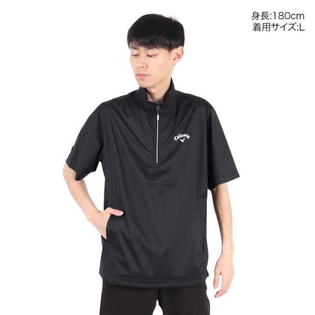 キャロウェイ(CALLAWAY)ゴルフウェア 半袖 ストレッチ ミニリップ ハーフジップブルゾン C25216100-1010…_1