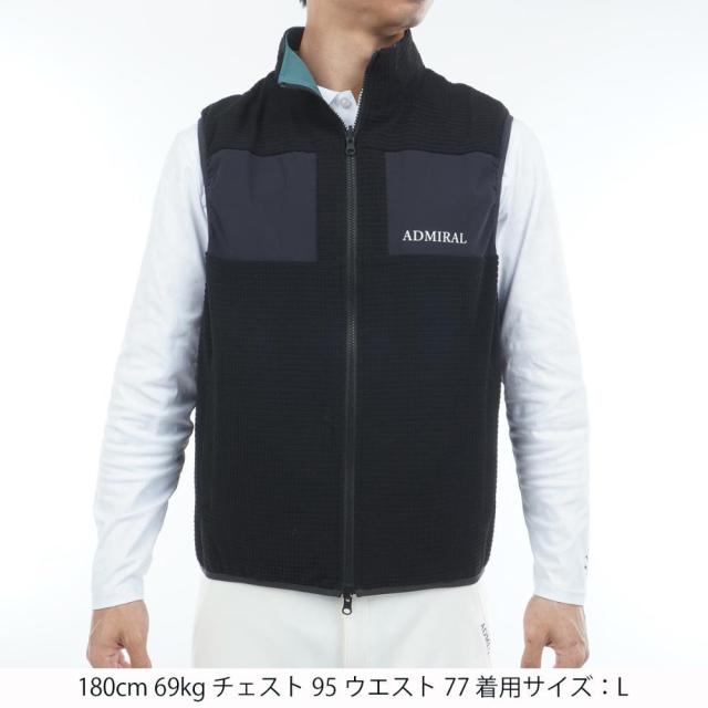アドミラル ゴルフ(Admiral GOLF)ゴルフウェア リバーシブル ボアベスト ADMA578-BLK(Men’s)_1