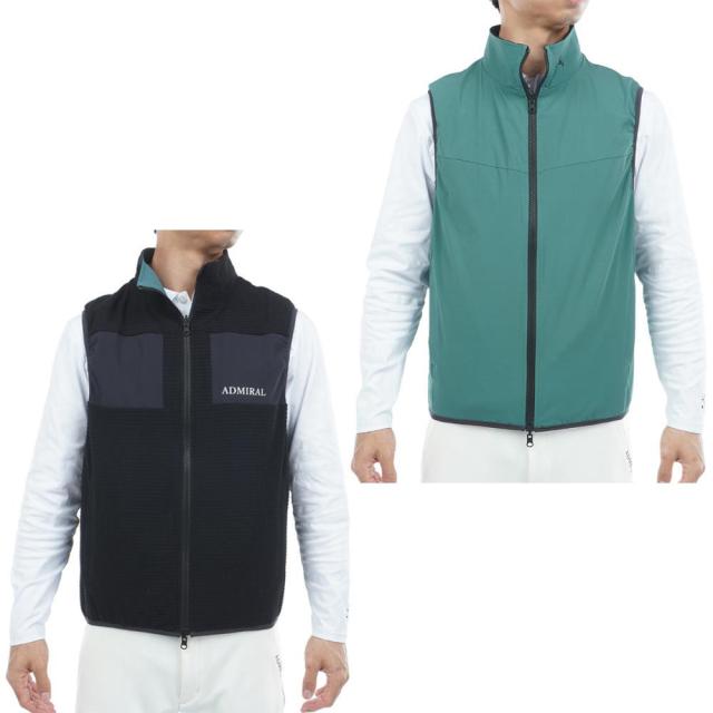 アドミラル ゴルフ(Admiral GOLF)ゴルフウェア リバーシブル ボアベスト ADMA578-BLK(Men’s)