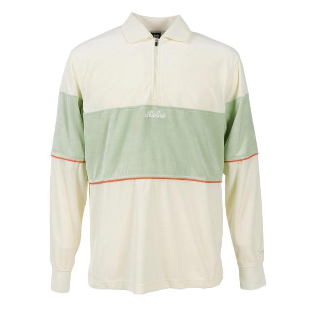 【ポイント5％！2/23 21:00〜22:59限定】ニューエラ(NEW ERA)ゴルフウェア 長袖 ベロア ポロシャツ 14326400(Men’s、Lady’s)