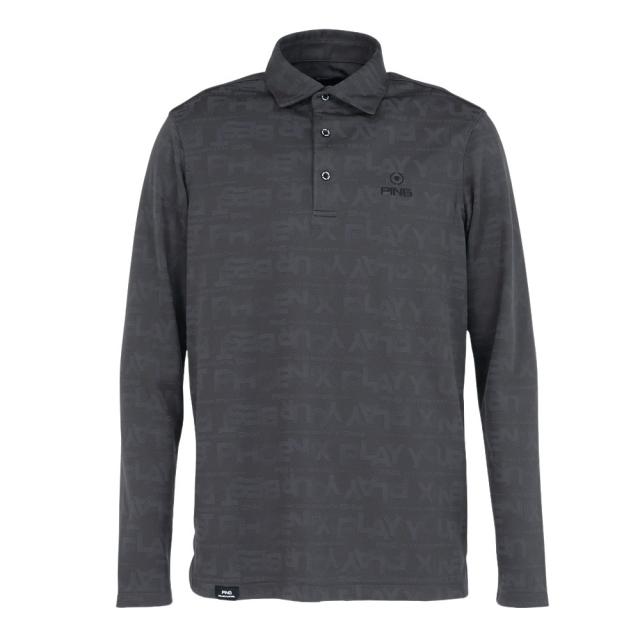 ピン(PING)ゴルフウェア ロゴジャカード 長袖 ポロシャツ 621-5261900-020(Men’s)