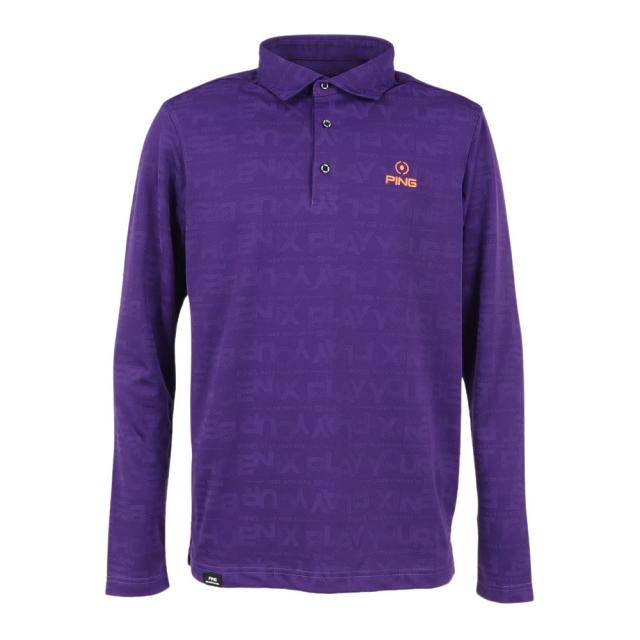 ピン(PING)ゴルフウェア ロゴジャカード 長袖ポロシャツ 621-5261900-080(Men’s)