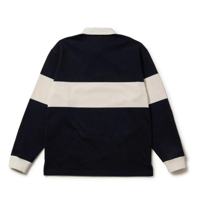 ニューエラ(NEW ERA)ゴルフウェア 吸汗速乾 長袖 ラグビーシャツ ボーダー ネイビー 14669854(Men’s、L…_1