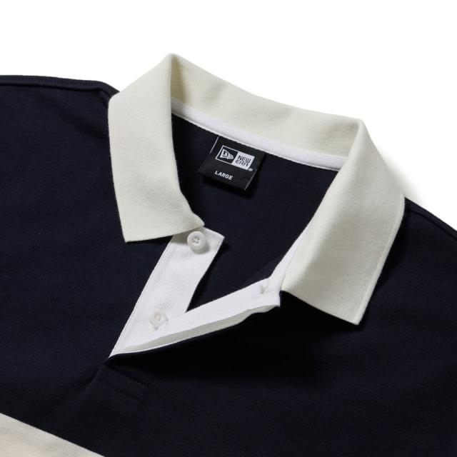 ニューエラ(NEW ERA)ゴルフウェア 吸汗速乾 長袖 ラグビーシャツ ボーダー ネイビー 14669854(Men’s、L…_2