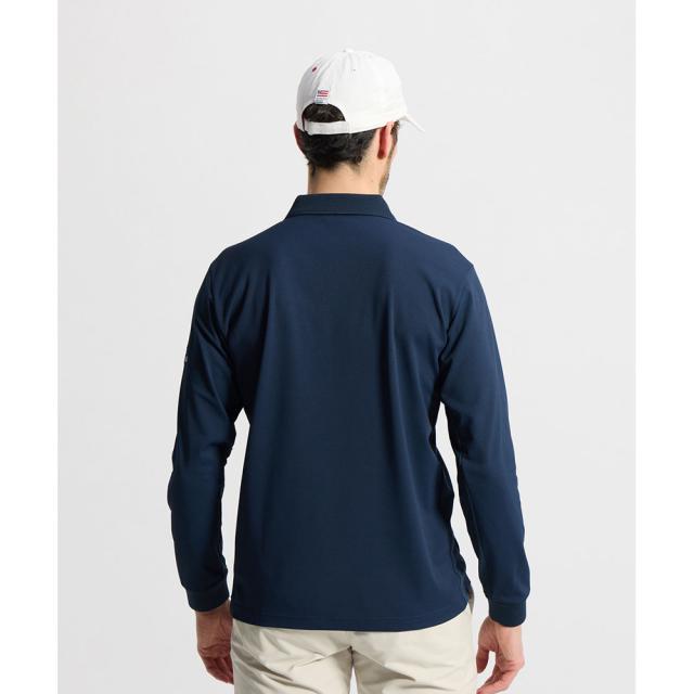 マンシング(MUNSING)ゴルフウェア 吸汗速乾 サイドメッシュ長袖ポロシャツ MG6SLS38M NV00(Men’s)_1