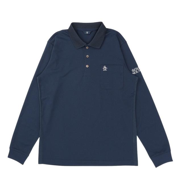 マンシング(MUNSING)ゴルフウェア 吸汗速乾 サイドメッシュ長袖ポロシャツ MG6SLS38M NV00(Men’s)_2