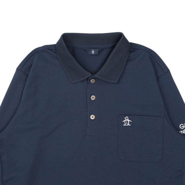 マンシング(MUNSING)ゴルフウェア 吸汗速乾 サイドメッシュ長袖ポロシャツ MG6SLS38M NV00(Men’s)_4