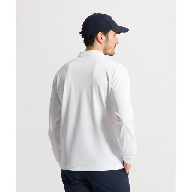 マンシング(MUNSING)ゴルフウェア 吸汗速乾 サイドメッシュ長袖ポロシャツ MG6SLS38M WH00(Men’s)_1