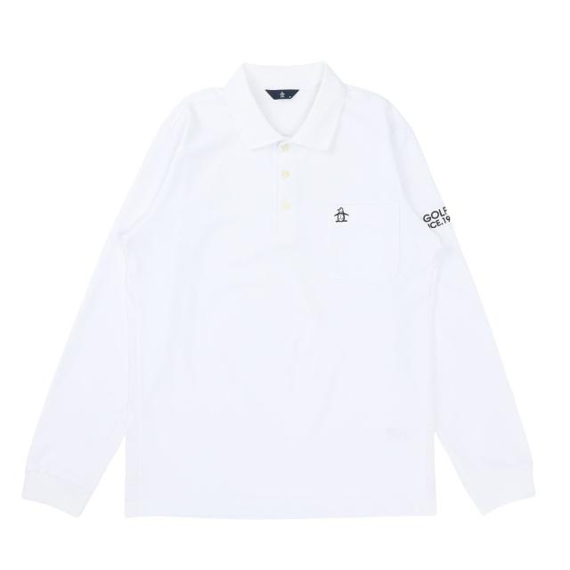 マンシング(MUNSING)ゴルフウェア 吸汗速乾 サイドメッシュ長袖ポロシャツ MG6SLS38M WH00(Men’s)_2