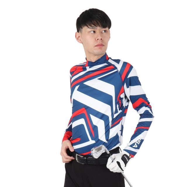 J.LINDEBERG(J.LINDEBERG)ゴルフウェア Rene print Baselayer 長袖ハイネック シャツ…