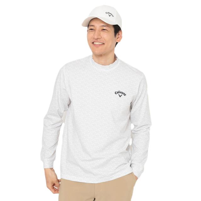キャロウェイ(CALLAWAY)ゴルフウェア 長袖 ロゴプリントストレッチ天竺モックネック C25233106-1030(Me…