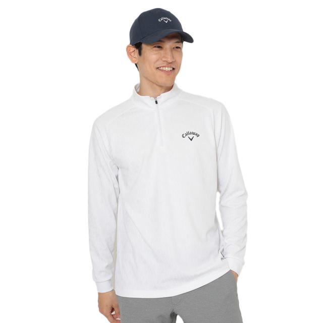 キャロウェイ(CALLAWAY)ゴルフウェア 長袖 ロゴジャカードハーフジップモックネック C25233102-1030(Me…