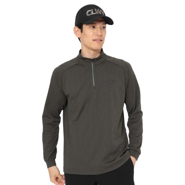 キャロウェイ(CALLAWAY)ゴルフウェア 長袖 ロゴジャカードハーフジップモックネック C25233102-1180(Me…