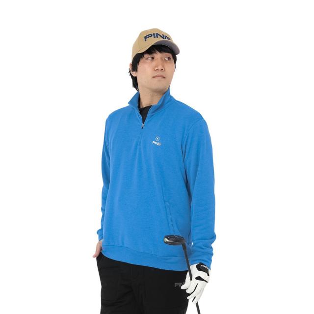 ピン(PING)ゴルフウェア 長袖 ドライミックス ベアインレイハーフジップカットソー 621-5266901-110(Men…