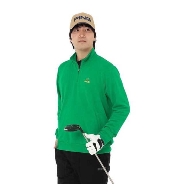 ピン(PING)ゴルフウェア 長袖 ドライミックス ベアインレイハーフジップカットソー 621-5266901-140(Men…