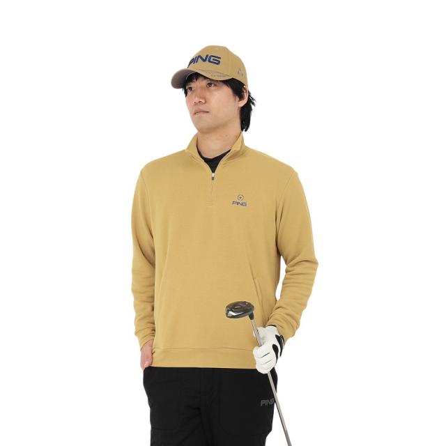 ピン(PING)ゴルフウェア 長袖 ドライミックス ベアインレイハーフジップカットソー 621-5266901-170(Men…