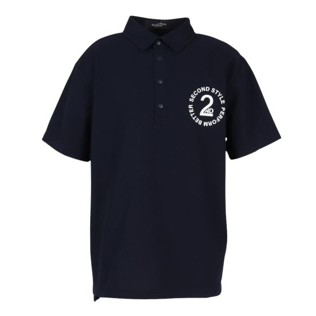 Second Style(Second Style)ゴルフウェア 吸水速乾 バックロゴビッグ 半袖ポロシャツ 242222-N…