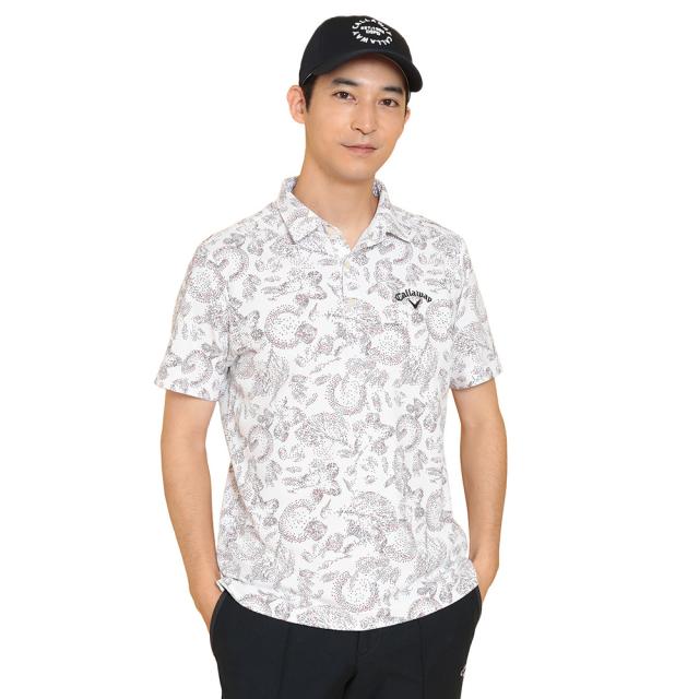 キャロウェイ(CALLAWAY)ゴルフウェア ドット柄 半袖 ポロシャツ C24234106-1030(Men’s)