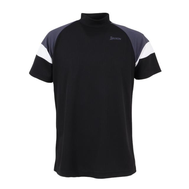 スリクソン(SRIXON)ゴルフウェア 吸汗速乾 モックネック 三段配色ワッフルメッシュ半袖シャツ RGMVJA10 BK00…