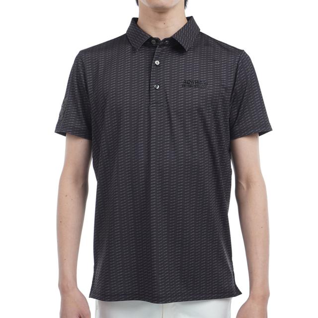 アドミラル ゴルフ(Admiral GOLF)ゴルフウェア 吸水速乾 小紋柄 プリントシャツ ADMA515-BLK(Men’…
