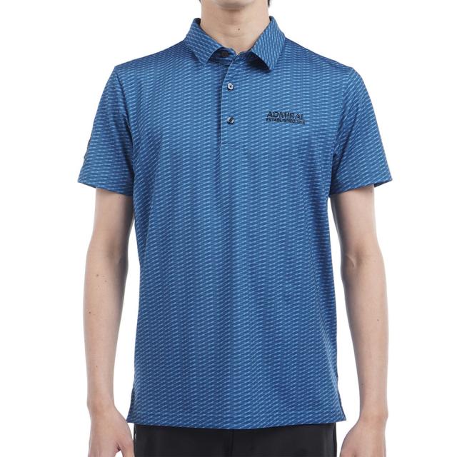 アドミラル ゴルフ(Admiral GOLF)ゴルフウェア 小紋柄 プリントシャツ ADMA515-DBLU(Men’s)