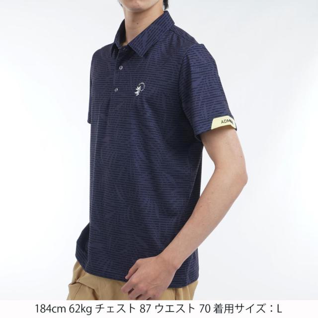 アドミラル ゴルフ(Admiral GOLF)ゴルフウェア シャドーリゾート プリントシャツ ADMA528-NVY(Men’…_1