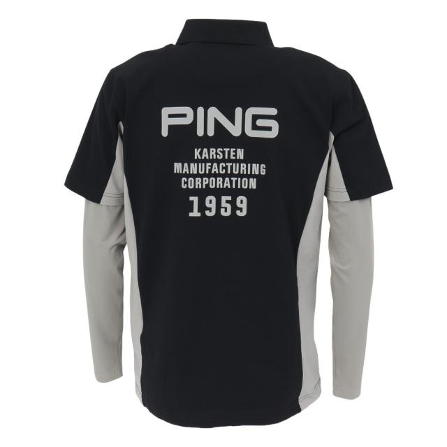 ピン(PING)ゴルフウェア 速乾 半袖ポロシャツ インナー レイヤードツインセット 621-5160201-010(Men’…_2