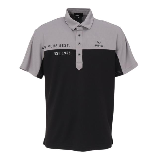 ピン(PING)ゴルフウェア 吸熱速乾 高通気ジャージ 半袖ポロシャツ 621-5160203-020(Men’s)