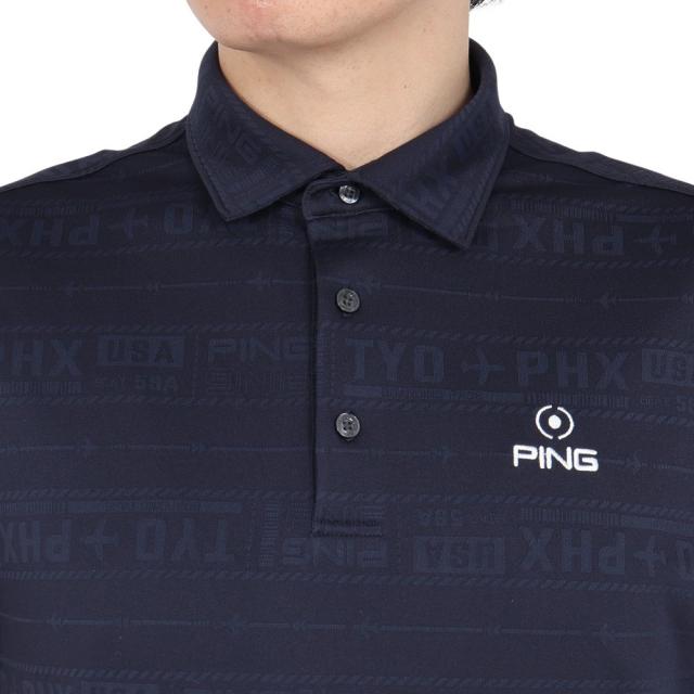 ピン(PING)ゴルフウェア チケット柄ジャガード 半袖ポロシャツ 621-5160219-120(Men’s)_5
