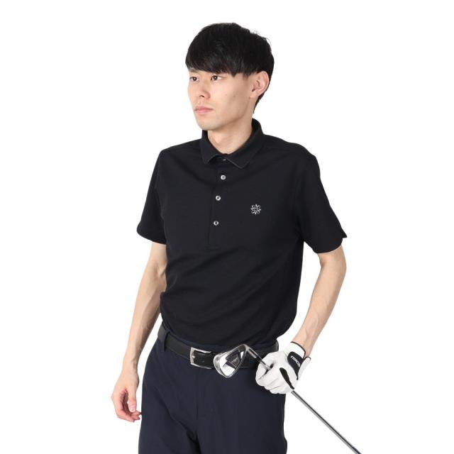 セントアンドリュース(ST.ANDREWS)ゴルフウェア ふくれジャガードロゴ半袖ポロシャツ 042-5160251-010(…