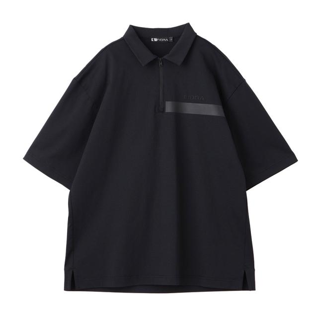 FIDRA VERA(FIDRA VERA)ゴルフウェア 接触冷感 半袖 ジップラインポロシャツ FV5TTG06 BLK(M…