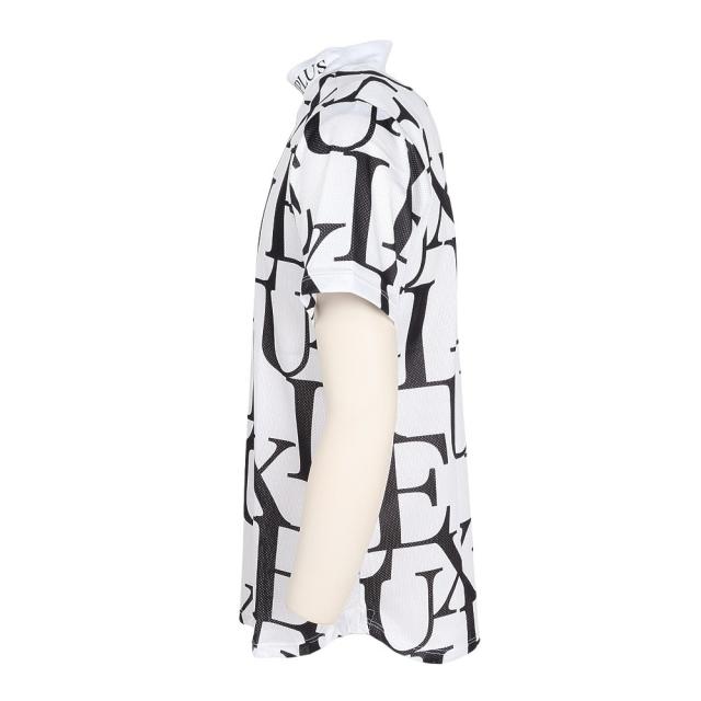 リュクスエイケイエムプラス(LUXEAKMPLUS)ゴルフウェア 総柄半袖モックネックTシャツ LAT-25004white(…_1