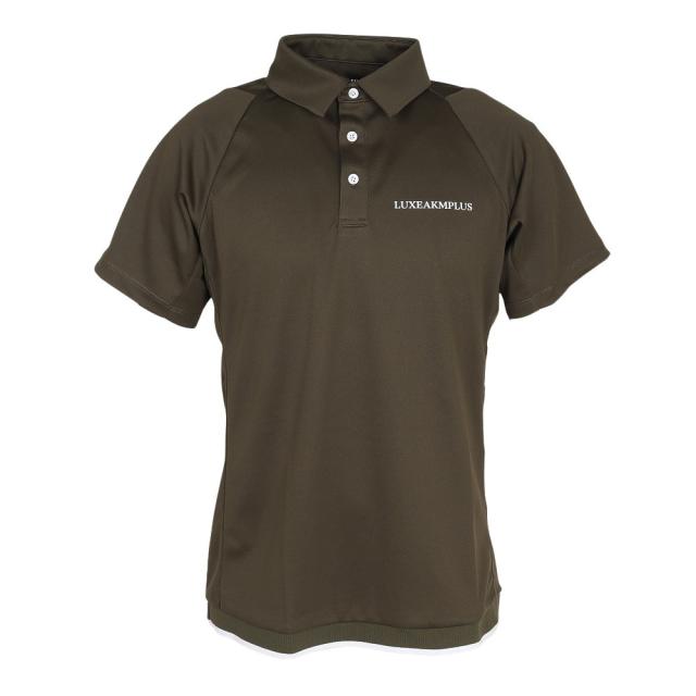 リュクスエイケイエムプラス(LUXEAKMPLUS)ゴルフウェア バックロゴ半袖ポロシャツ LAH-25001khaki(Me…