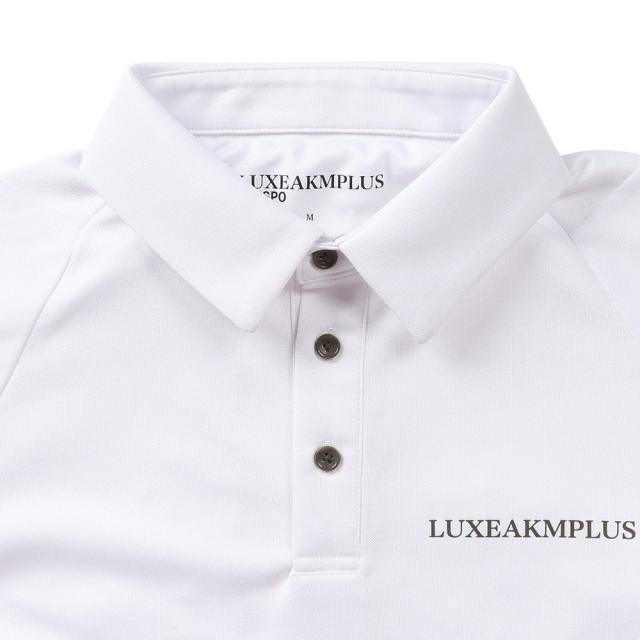 リュクスエイケイエムプラス(LUXEAKMPLUS)ゴルフウェア 吸水速乾 バックロゴ 半袖ポロシャツ LAH-25001wh…_2