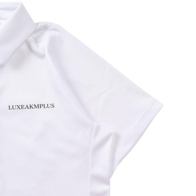リュクスエイケイエムプラス(LUXEAKMPLUS)ゴルフウェア 吸水速乾 バックロゴ 半袖ポロシャツ LAH-25001wh…_3