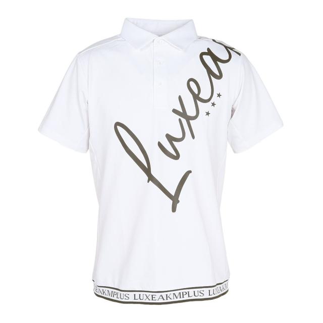 リュクスエイケイエムプラス(LUXEAKMPLUS)ゴルフウェア カーシブロゴ半袖ポロシャツ LAH-25009white(M…