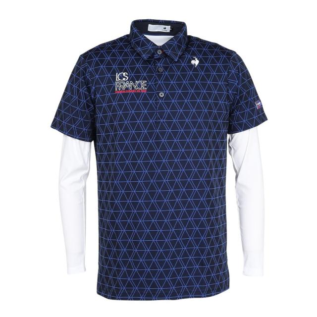 ルコックスポルティフ(lecoqsportif)ゴルフウェア インナー付半袖シャツ LG5FTZ00M NV00(Men’s)